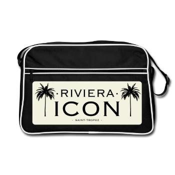 Riviera Icon Logo Black Beige - Retro Bag - black/white - Front