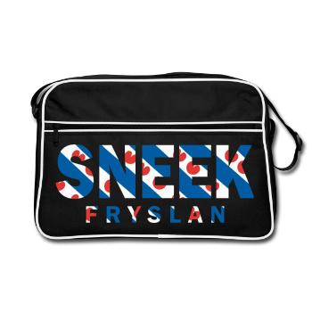 T-shirt, sweat à capuche et sac Sneek Friesland Fryslan Flag - Sac Retro - noir/blanc - Devant