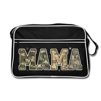MAMA Military Camouflage Pattern | Retro Look - Retro Bag - black/white - Front