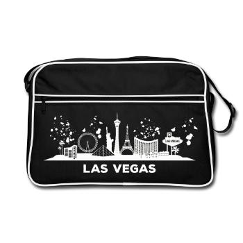Las Vegans Skyline Stadtbild Las Vegas - Retro Tasche - Schwarz/Weiß - Vorne