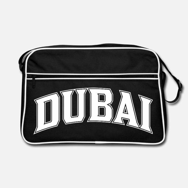 Lettrage de Dubaï dans l’arche Sac Retro