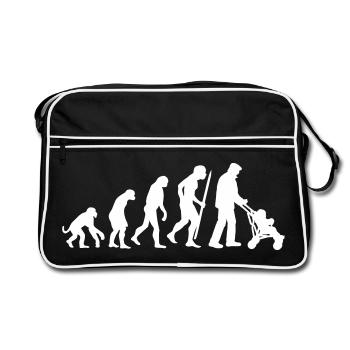 Evolution des Super-Opas Großvater - Retro Tasche - Schwarz/Weiß - Vorne