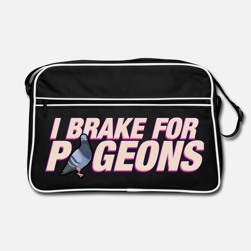 I brake for pigeons Retro Bag