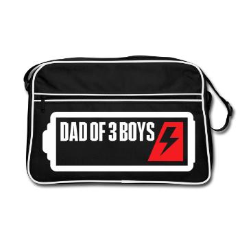 Dad Of 3 Boys - Retro Bag - black/white - Front