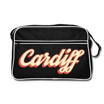 Logo rétro Script de Cardiff - Sac Retro - noir/blanc - Devant