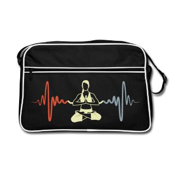 Vintage Yogini Heartbeat - Retro Bag - black/white - Front