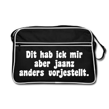 Dicton en dialecte berlinois - Sac Retro - noir/blanc - Devant