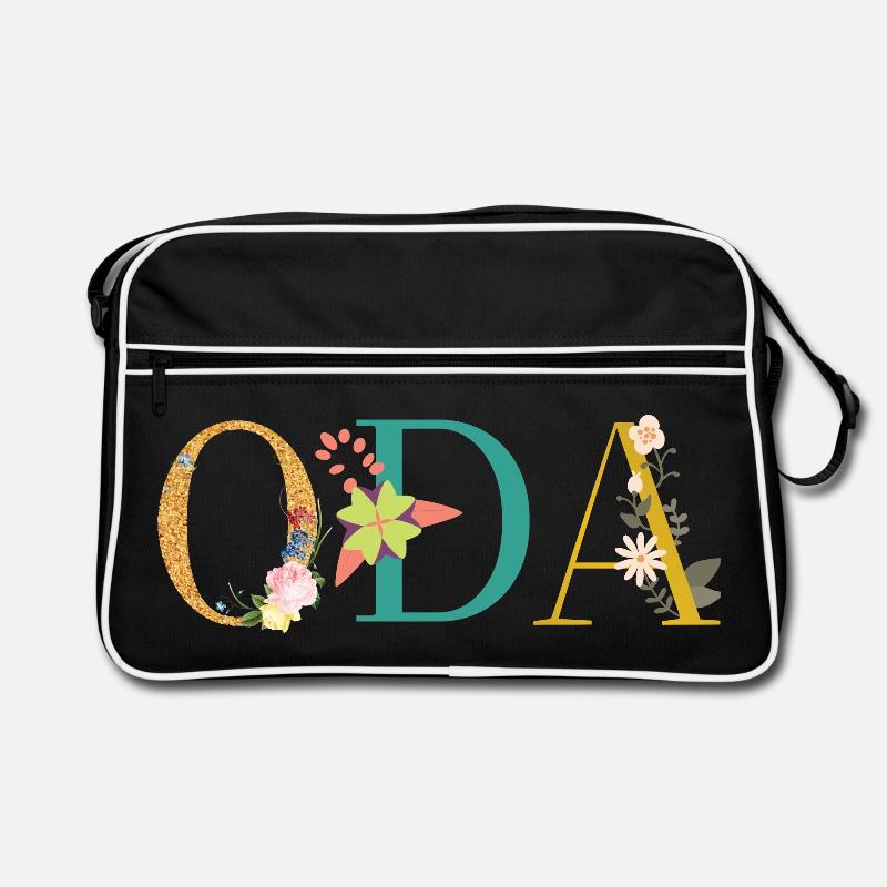 Nom de l’ODA décoré de fleurs Sac Retro
