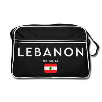 Drapeau du Liban, Fierté libanaise - Sac Retro - noir/blanc - Devant