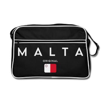 Drapeau de Malte, fierté maltaise - Sac Retro - noir/blanc - Devant