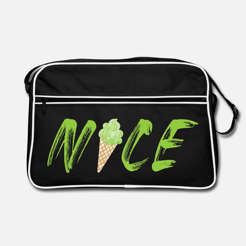 nice Eis Pistazie Eiswaffel coole Sprüche Eistüte Retro Tasche
