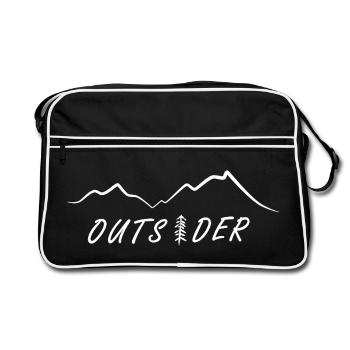 Outsider Randonnée Montagnes Nature Amour Nature hors ligne - Sac Retro - noir/blanc - Devant