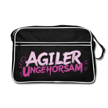 Agiler Ungehorsam - Retro Tasche - Schwarz/Weiß - Vorne