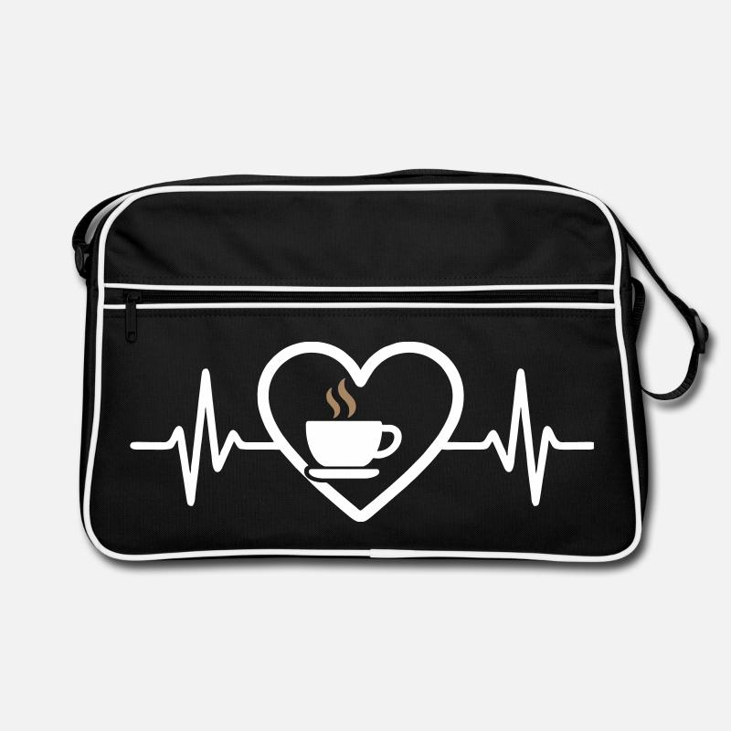 Kaffee Herz Becher Morgen Pause Heißes Getränk Retro Tasche