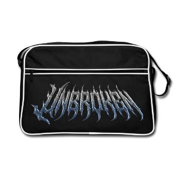 Unbroken - cold metal chrome text - Retro Bag - black/white - Front