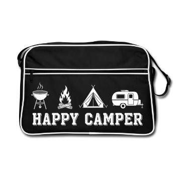 Happy Camper Tent Grill Caravan - Retro Bag - black/white - Front