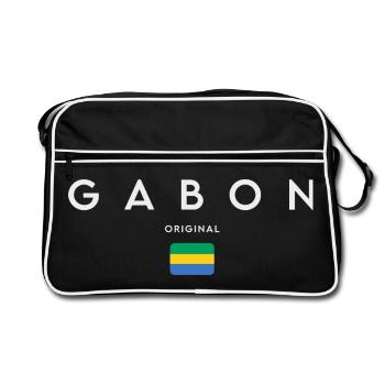 Gabonese pride, minimalist sleek design - Retro Bag - black/white - Front
