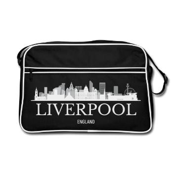 Liverpool Skyline, Liverpool England - Retro Bag - black/white - Front