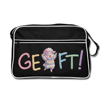 Done! Sheep - Retro Bag - black/white - Front