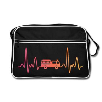 Fire Truck Sunset Heartbeat Pumped - Retro Bag - black/white - Front