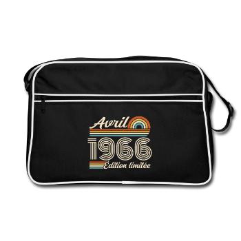  Avril 1966 anniversaire rétro 1966 April 1966 - Sac Retro - noir/blanc - Devant