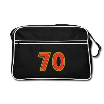 70. 70 ANS. 70e ANNIVERSAIRE. ANNIVERSAIRE 70 ANS. - Sac Retro - noir/blanc - Devant