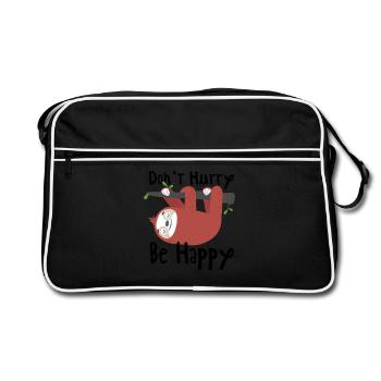 Dont Hurry Be Happy - Retro Bag - black/white - Front
