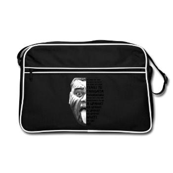 Haka Neuseeland Rugby - Retro Tasche - Schwarz/Weiß - Vorne