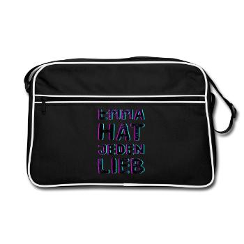 Anti Nazi Techno Spruch - Retro Tasche - Schwarz/Weiß - Vorne