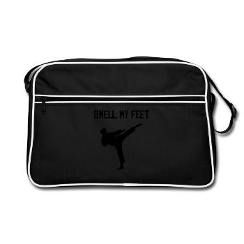 Les arts martiaux sentent mes pieds - Sac Retro - noir/blanc - Devant