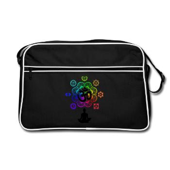 Meditation Chakra Symbols The Seven Chakras - Retro Bag - black/white - Front