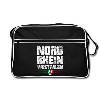 Nordrhein Westfalen - NRW - Nordrhein-Westfalen - Retro Tasche - Schwarz/Weiß - Vorne