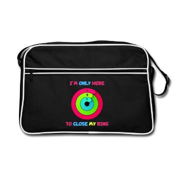 Ich bin nur hier, um den Ring zu schließen. Apfel* - Retro Tasche - Schwarz/Weiß - Vorne