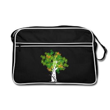 tree tree trees nature symbol colors colors - Retro Bag - black/white - Front