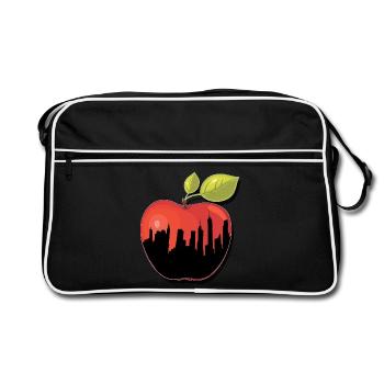 BIG APPLE NY New York cadeau de pomme - Sac Retro - noir/blanc - Devant