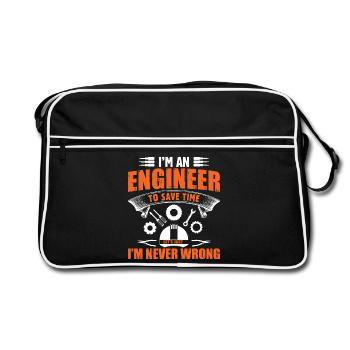engineer - Retro Bag - black/white - Front
