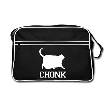 Cat chonk - Retro Bag - black/white - Front