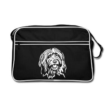 Gos d'atura Catala Kopf "Black Edition" - Retro Tasche - Schwarz/Weiß - Vorne