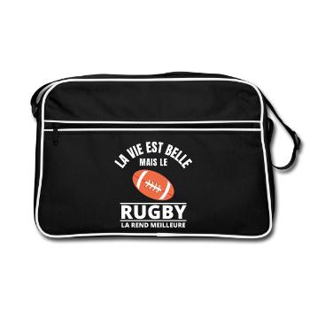 rugby, rugby sport, rugby humour - Sac Retro - noir/blanc - Devant