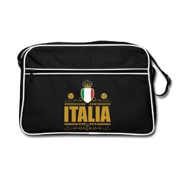 ITALIA CALCIO GOLD VIGNETTE - Retro Bag - black/white - Front