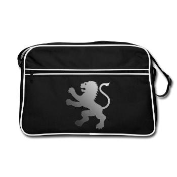 Lion en relief Animal héraldique - Sac Retro - noir/blanc - Devant