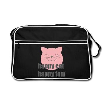 Chat heureux - Sac Retro - noir/blanc - Devant