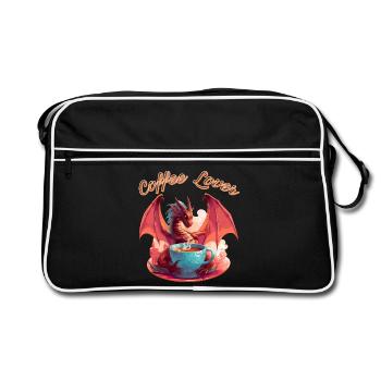 Dragon Coffee Lover - Retro Bag - black/white - Front