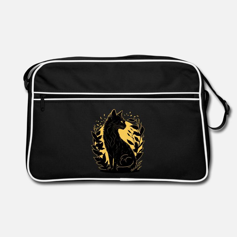 Cat silhouette Retro Bag