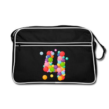 4ans, 4 ans, j'ai 4 ans, anniversaire 4 ans - Sac Retro - noir/blanc - Devant
