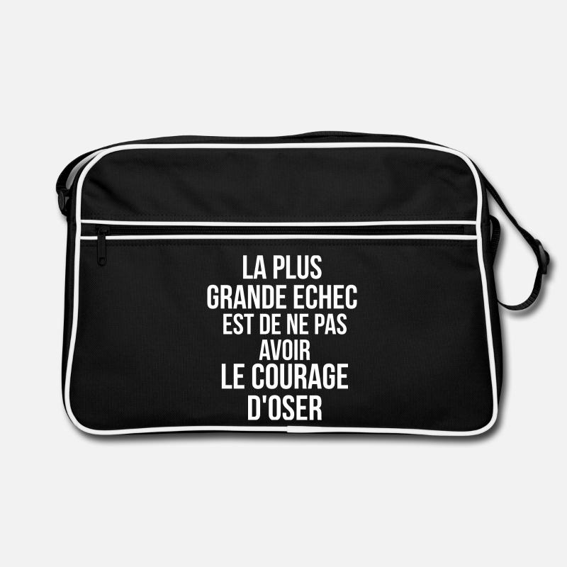 plus grande echec est de ne pas avoir le courage - Sac Retro - noir/blanc