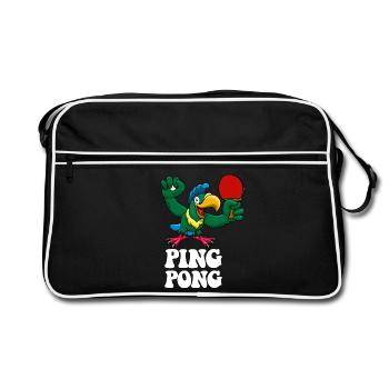 Ping Pong Champion Design Table Tennis and - Retro Bag - black/white - Front