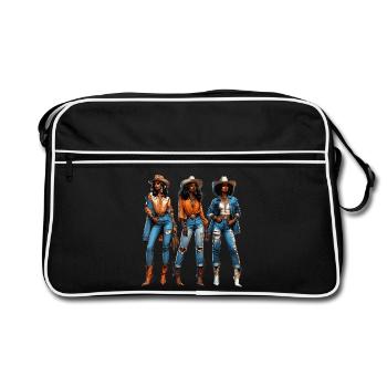 Fille noire Western Rodeo Juneteenth Texas - Sac Retro - noir/blanc - Devant
