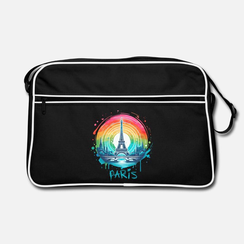 Tour Eiffel de Paris avec ciel LGBT arc-en-ciel Sac Retro