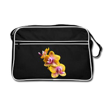 Fleur d’orchidée Phalaenopsis Sogo Lawrence Flowers 2 - Sac Retro - noir/blanc - Devant